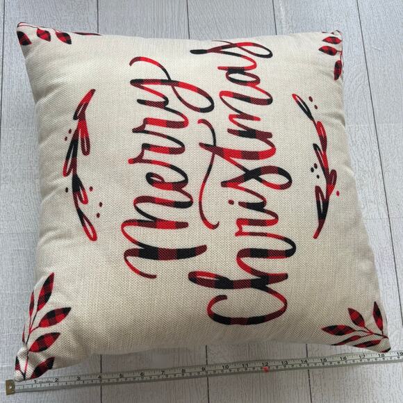 Merry Christmas Buffalo Check Pillow - Picture 4 of 4